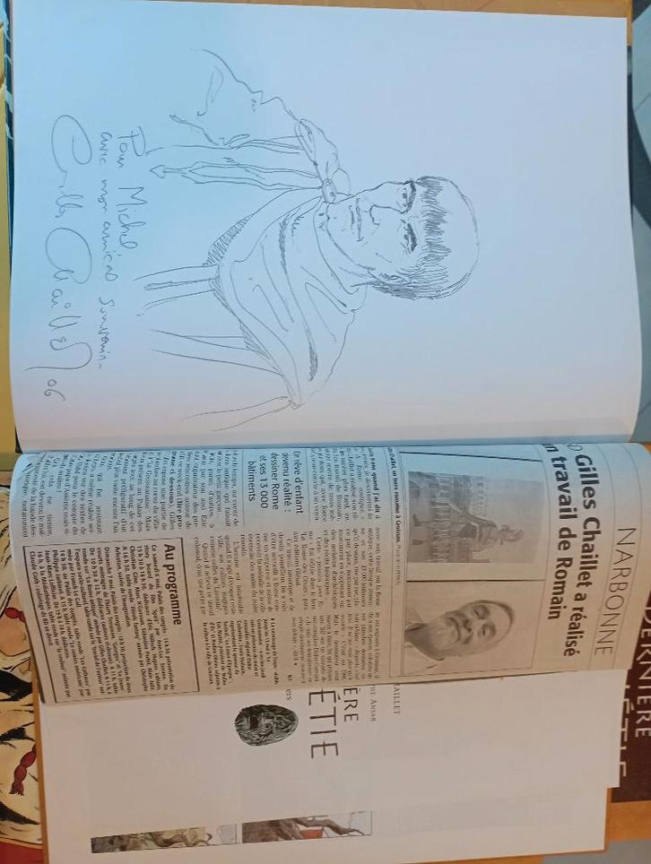 Dédicace Chaillet sur bd dernière prophétie tbe E.O T/1/2/3, Collections, Collections complètes & Collections, Envoi