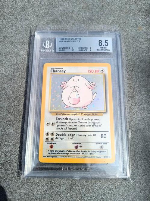 Chansey BASE BGS 8.5, Hobby en Vrije tijd, Verzamelkaartspellen | Pokémon, Zo goed als nieuw, Losse kaart, Foil, Ophalen of Verzenden