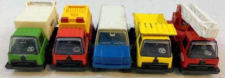 Tonka Mites set van 5 metalen auto’s vrachtwagen vintage 80s, Hobby en Vrije tijd, Modelauto's | Overige schalen, Zo goed als nieuw