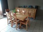 Eiken tafel en 6 stoelen, Ophalen, Gebruikt, 100 tot 150 cm, Klassiek