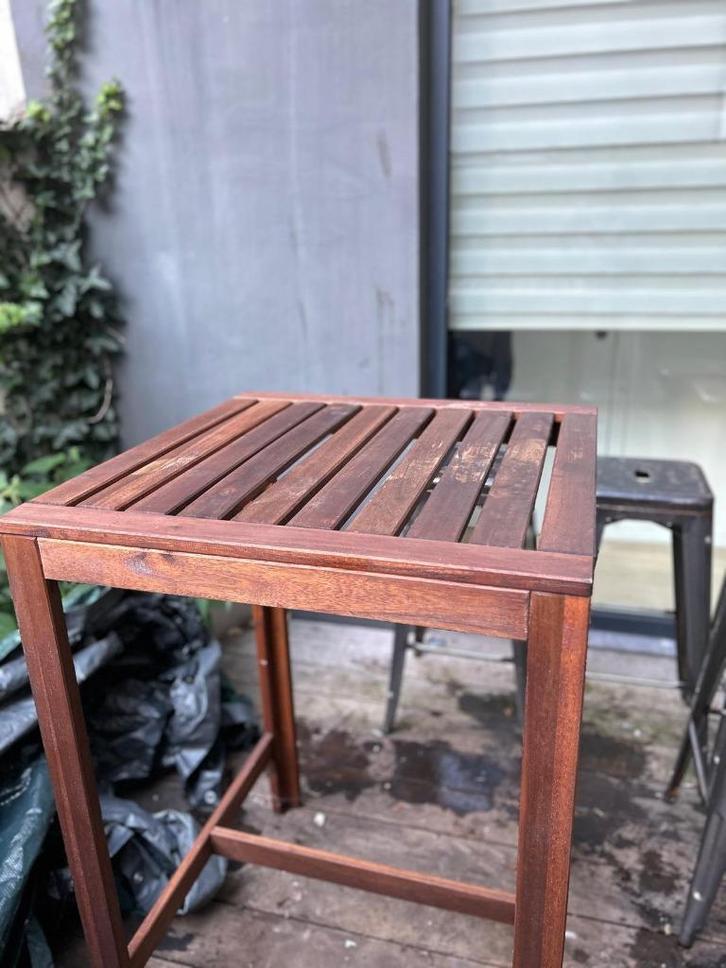 Wooden high table, Tuin en Terras, Tuintafels, Gebruikt, Vierkant, Hout, Ophalen