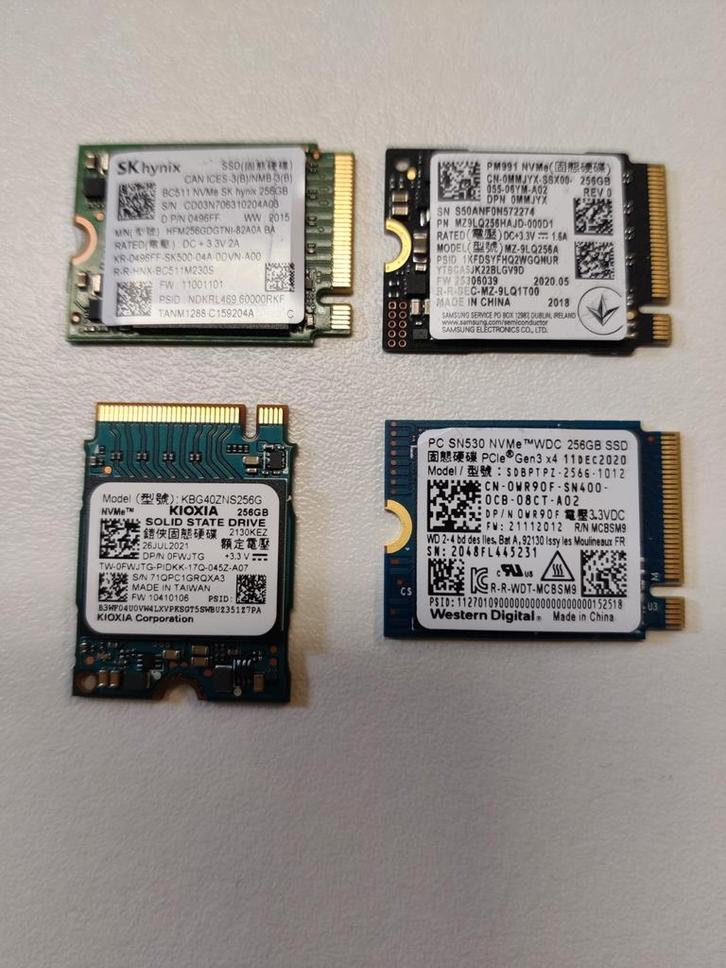 256GB SSD NVMe schijfjes, Computers en Software, Harde schijven, Gebruikt, Laptop, Intern, SSD, Ophalen