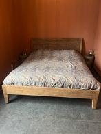 Houten bed van Goossens wonen&slapen 180 x 220 cm, Ophalen, Bruin, Tweepersoons, Landelijk