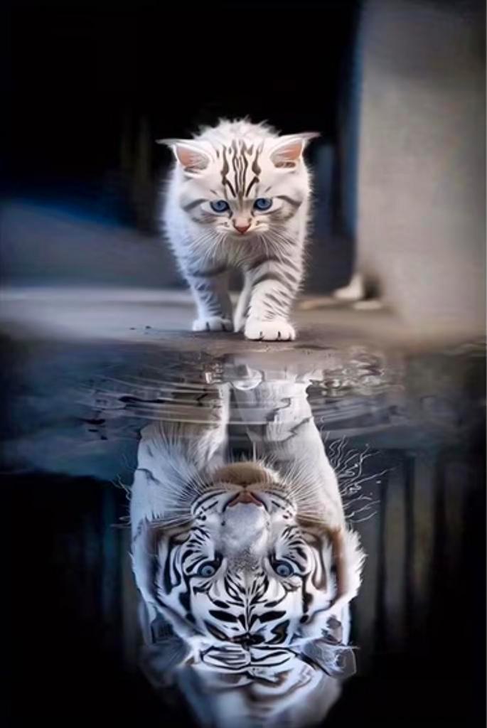 Canvas poster kitten en tijger - mancave retro vintage, Verzamelen, Merken en Reclamevoorwerpen, Nieuw, Reclamebord, Ophalen of Verzenden