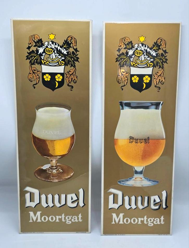 Duvel reclameborden jaren 70 / 80 -
2 stuks, Verzamelen, Biermerken, Zo goed als nieuw, Duvel, Ophalen of Verzenden
