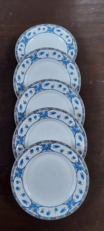 Lot de 5 assiettes à dessert vintage Blue Roses beschikbaar voor biedingen