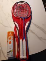 2 badminton racketten met tas en pluimpjes, Sport en Fitness, Badminton, Ophalen, Zo goed als nieuw, Racket(s)