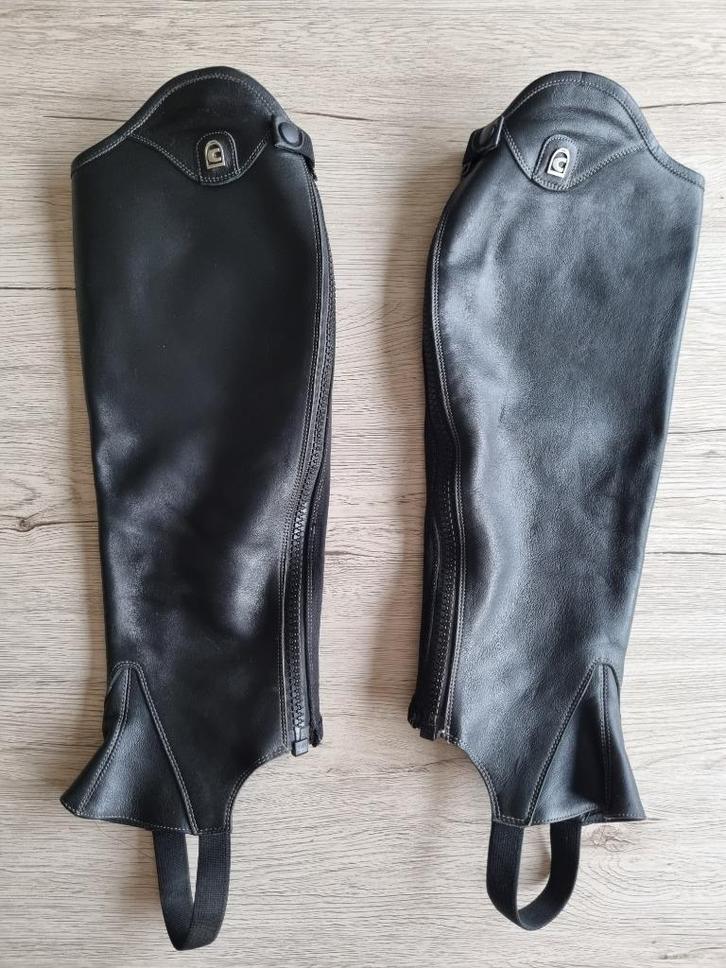 Cavallo Dynamic zwarte leren chaps, Dieren en Toebehoren, Paardrijkleding, Zo goed als nieuw, Schoeisel, Overige soorten, Ophalen of Verzenden