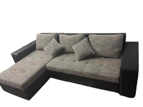 Hoekbank grijs velvet fluweel hoeksalon met kussens, Huis en Inrichting, Zetels | Complete zithoeken, Gebruikt, Stof, Ophalen