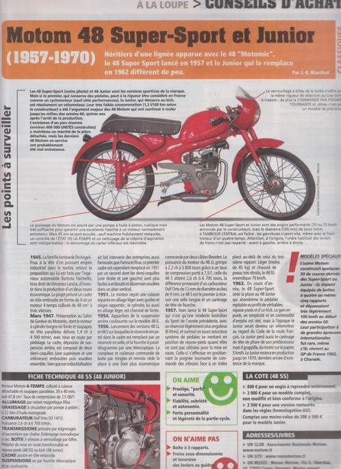 Cyclomoteurs Moto 48 super sport & junior collection, Livres, Motos, Utilisé, Envoi