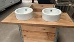 dubbele wastafel, Huis en Inrichting, Ophalen, Gebruikt, Wasbak of Wastafel