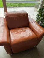 Leren Cognac zetel te koop, Ophalen, Eenpersoons, 100 tot 125 cm, Leer