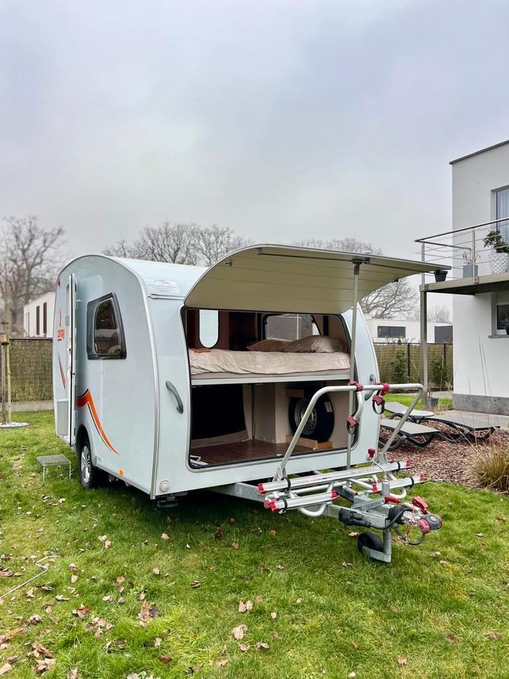 Dethleffs Campy 750 mtm keuringvrij, =>ALS NIEUW <=, Caravans en Kamperen, Caravans, Bedrijf, tot en met 4, 500 - 750 kg, Dethleffs