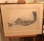 Marcel Delmotte tekening ondertekend 1962, Antiek en Kunst