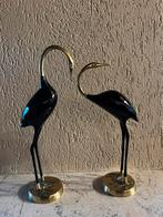 Set van 2 kraanvogels in zwart/messing, Ophalen of Verzenden
