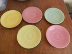 Boch - 5 koffieschoteltjes rond 13/13 - pastel, Antiek en Kunst, Antiek | Servies los, Ophalen of Verzenden