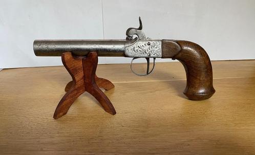 Mooi, Groot Kaliber, Percussie Pistool, Antiek en Kunst, Antiek | Overige Antiek, Ophalen of Verzenden