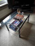 Salontafel, tv meubel, stereomeubel, glas en metaal, Ophalen, Gebruikt, Glas