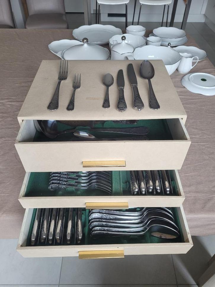 Bestek koffer - 12 delig - PIMEX Inox, Maison & Meubles, Cuisine | Couverts, Comme neuf, Enlèvement