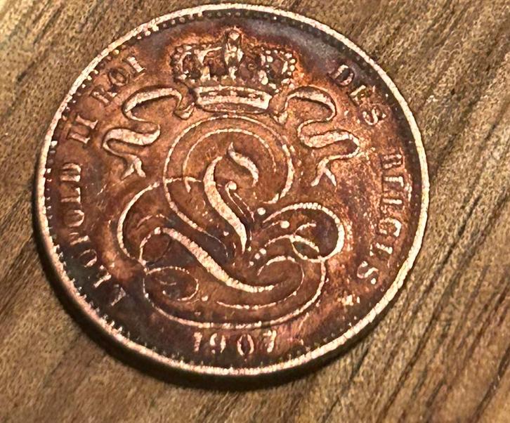 1 cent 1907 frans leopold 2, Postzegels en Munten, Munten | België, Ophalen of Verzenden