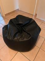 Zitzak, dun leder, Huis en Inrichting, Zitzakken, Ophalen, Gebruikt, Zwart, Zitzak