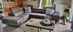 Hoeksalon  Microvezel taupe, elect relax ingebouwd. 305x230, Ophalen, Zo goed als nieuw