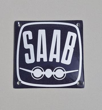 Nieuw Saab emaille bord, bordje beschikbaar voor biedingen