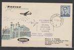 België 1960 SABENA 1e vlucht Brussel - Teheran, Verzenden, Envelop