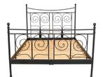 Zwart, vintage tweepersoonsbed (200x160), Huis en Inrichting, Slaapkamer | Bedden, 160 cm, Metaal, Zo goed als nieuw, Zwart