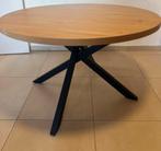 Ronde Tafel 120 cm warm eiken kleur/zwart, Ophalen, Rond, Zo goed als nieuw, Vijf personen of meer