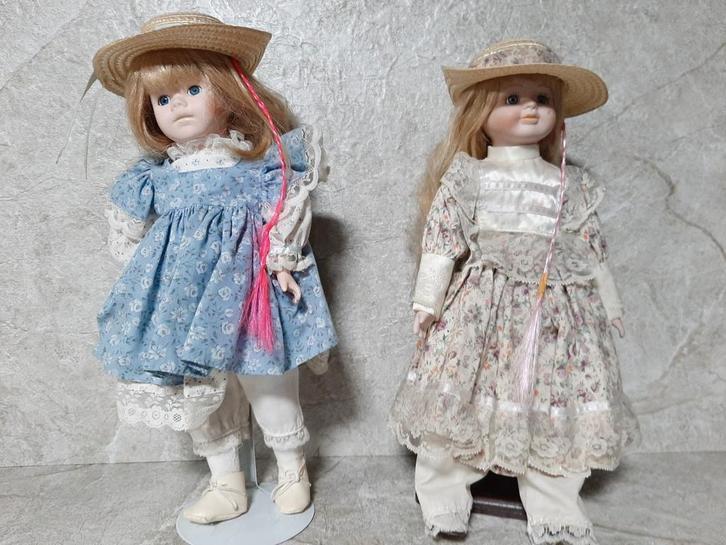 4 poupées en porcelaine d'environ 40 cm de haut, Collections, Poupées, Enlèvement ou Envoi