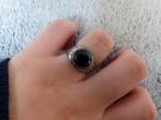 925 zilveren ring met onyxsteen, Met edelsteen, Gebruikt, Ophalen of Verzenden, Dame