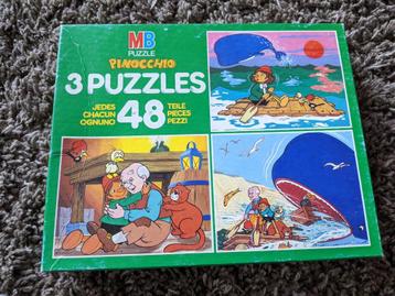 3 puzzels van Ponocchio, Enlèvement ou Envoi, 10 à 50 pièces, Utilisé, 4 à 6 ans