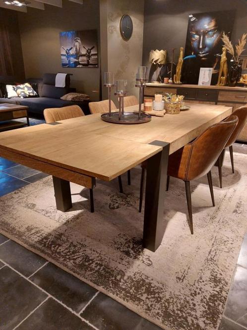 Uitschuifbaar eettafel teakhou laatstste stuk!, Huis en Inrichting, Tafels | Eettafels, Nieuw, Rechthoekig, Teakhout, Ophalen