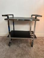 Vintage ‘90 chromen serveertafel / Bar Trolley, Huis en Inrichting, Ophalen, Zo goed als nieuw, Metaal, Vintage jaren '90
