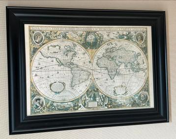 Kader met wereld tekening beschikbaar voor biedingen