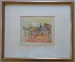 REGNIER DE HERDE / PAARDENKOETS / ZW-W ETS + AQUAREL 43x52cm, Ophalen of Verzenden