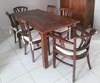 Eettafel met 6 stoelen, Huis en Inrichting, Tafels | Eettafels, Ophalen, 50 tot 100 cm, Zo goed als nieuw, Vijf personen of meer