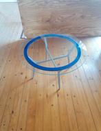 Ikea vintage design salontafel glas rond blauw, Verzamelen, Ophalen