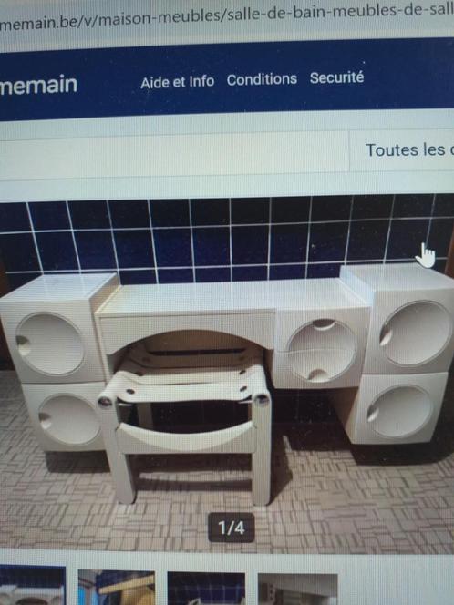 Meuble de salle de bain, coiffeuse vintage années 70, Huis en Inrichting, Tafels | Kaptafels, Gebruikt, Minder dan 100 cm, 100 tot 150 cm