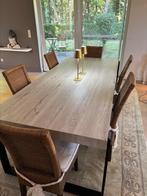 6 rieten/hout stoelen voor eettafel, Huis en Inrichting, Stoelen, Ophalen, Riet of Rotan, Bruin, Zo goed als nieuw