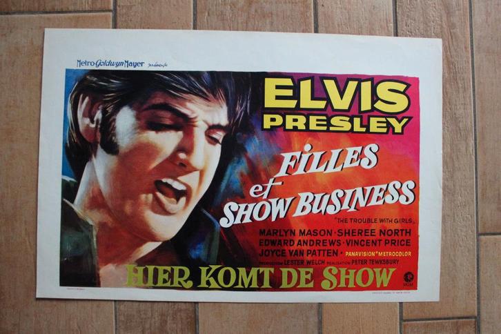 filmaffiche Elvis Presley The Trouble With Girls filmposter, Verzamelen, Posters, Zo goed als nieuw, Film en Tv, A1 t/m A3, Rechthoekig Liggend