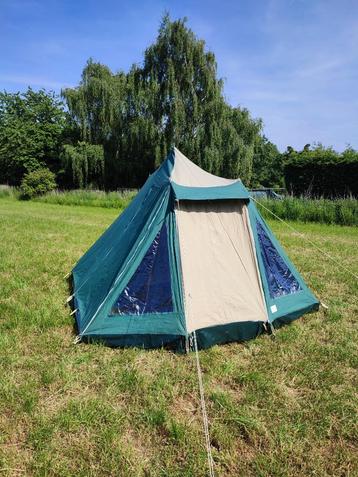Tent, met binnentent voor 4 personen. Katoen., Caravans en Kamperen, Tenten, Ophalen, Zo goed als nieuw, Tot en met 4