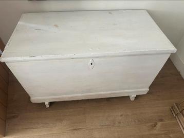 Decoratieve witte hutkoffer beschikbaar voor biedingen