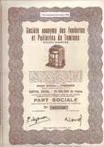 S.A. des Fonderies et Poëleries de Tamines - 1954, Action, Enlèvement ou Envoi, 1950 à 1970