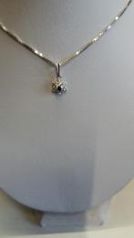 18K witgouden hanger, Blauw, Nieuw, Ophalen of Verzenden, Met edelsteen