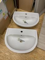 Witte Wastafel keramiek (2x), Doe-het-zelf en Bouw, Sanitair, Ophalen, Gebruikt, Steen, Wastafel