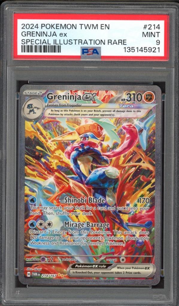 Greninja ex [SIR] PSA 9 - 214/167 - Twilight Masquerade 2024, Hobby & Loisirs créatifs, Jeux de cartes à collectionner | Pokémon