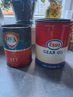 2 anciens bidons de graisse olieblik Esso Fina, Collections, Enlèvement ou Envoi