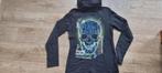 zwarte trui rolkraag met doodshoofd van C&A maat 158 - 164, Ophalen of Verzenden, Zo goed als nieuw, Shirt of Longsleeve, ANDERE